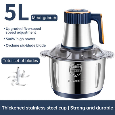 Electric Meat Grinders, 5L Food Processor Multifunctional Vegetable Slicer,