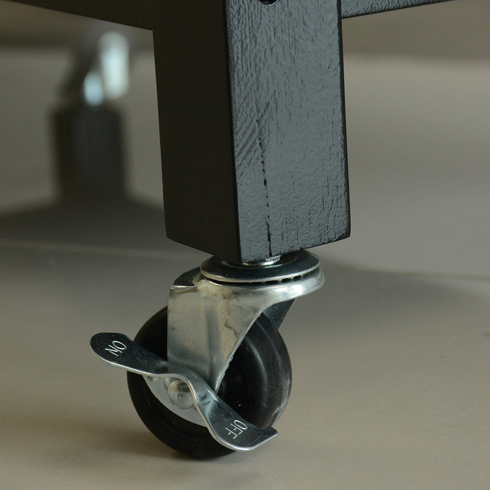 Mobile Kitchen Island with Two Lockable Wheels Rubber Wood Top