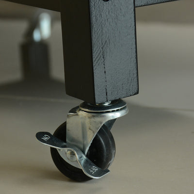 Mobile Kitchen Island with Two Lockable Wheels Rubber Wood Top