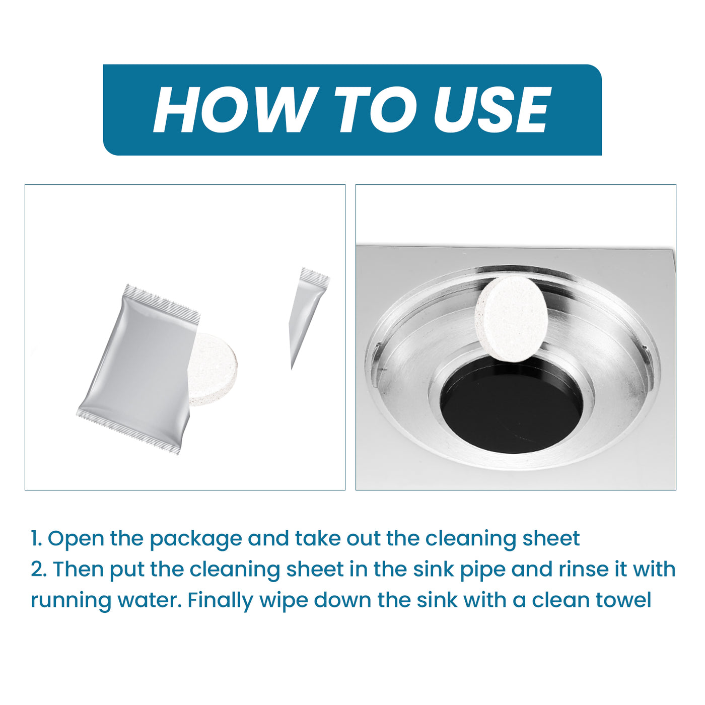 Sink Cleaning Tablets, Kitchen Sink Cleaning Stains And Oil Cleaning Pipes