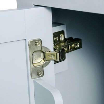 Kitchen handcart with rubber wood leaf countertop, storage cabinet, shelf