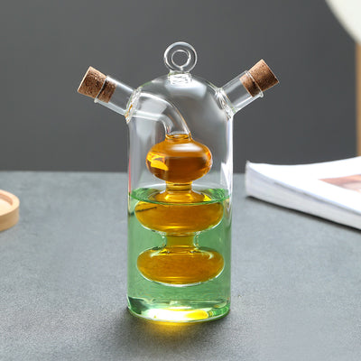 Kitchen Storage Sealed Bottles, Double-layer 2-in-1 Glass Bottles, Oil, Vinegar, Sauce, Seasoning Bottles, Kitchen Tools