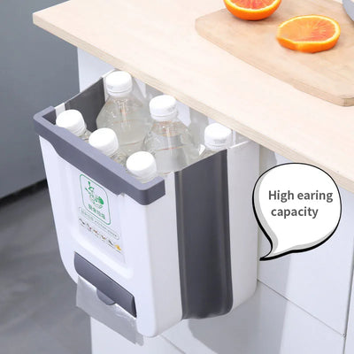 Kitchen Trash Can Portable Foldable Large Car Waste Bin