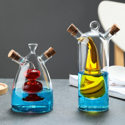 Kitchen Storage Sealed Bottles, Double-layer 2-in-1 Glass Bottles, Oil, Vinegar, Sauce, Seasoning Bottles, Kitchen Tools