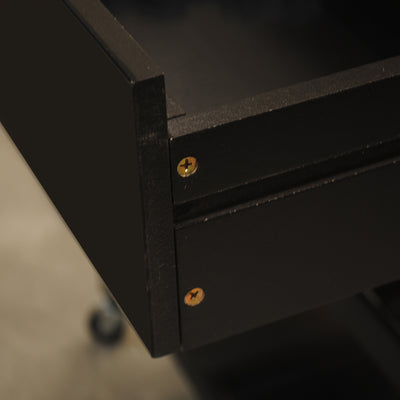 Mobile Kitchen Island with Two Lockable Wheels Rubber Wood Top