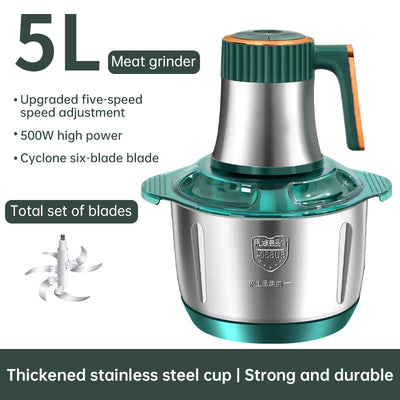 Electric Meat Grinders, 5L Food Processor Multifunctional Vegetable Slicer,